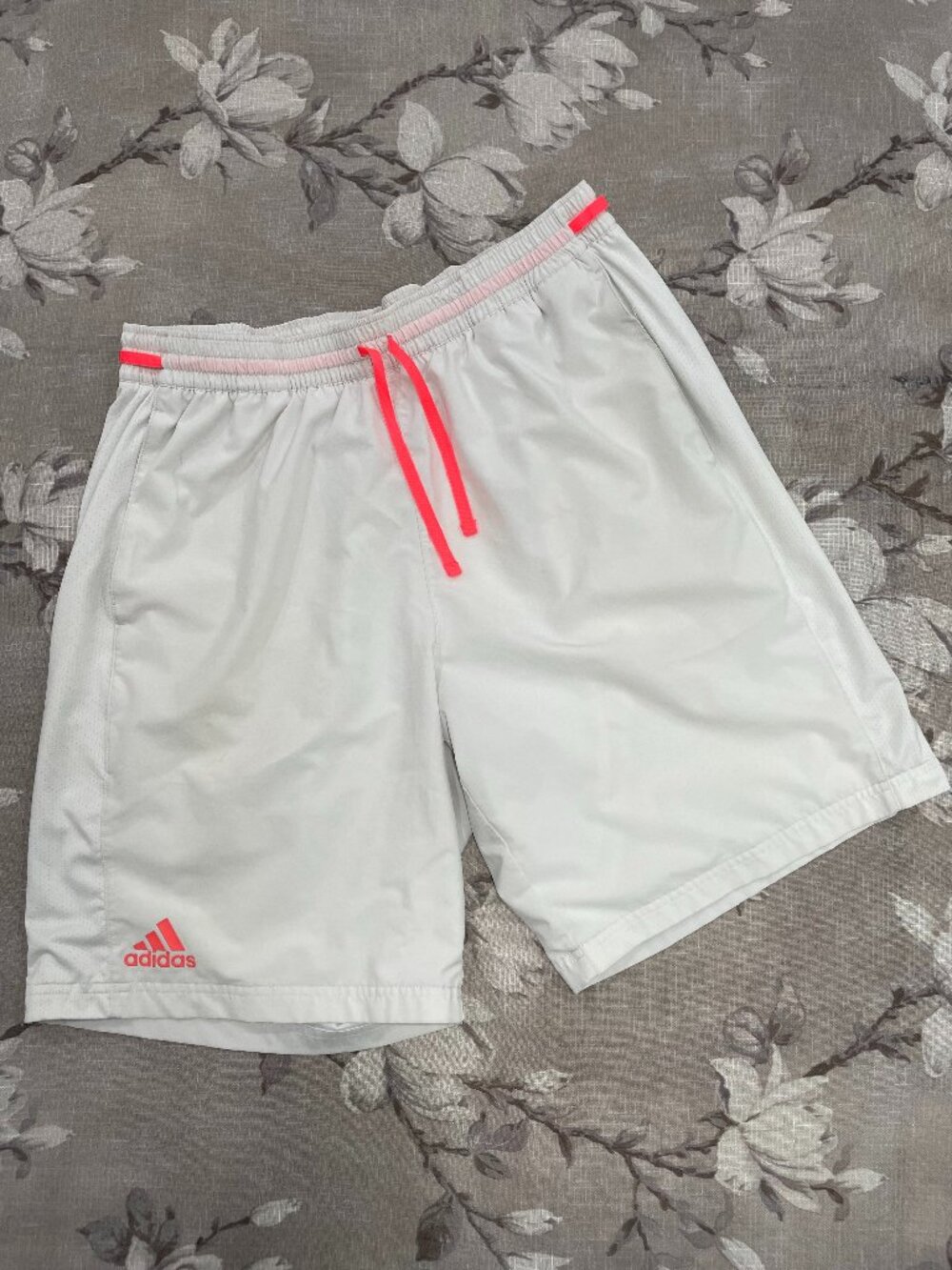 Adidas Climacool White Athletic Running Shorts Women’s XL Neon Coral Lined